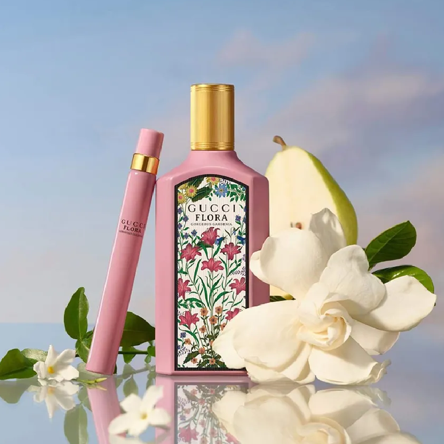 Set Gucci Flora Gorgeous Gardenia EDP 100ml Và Mini 10ml - Ảnh 3